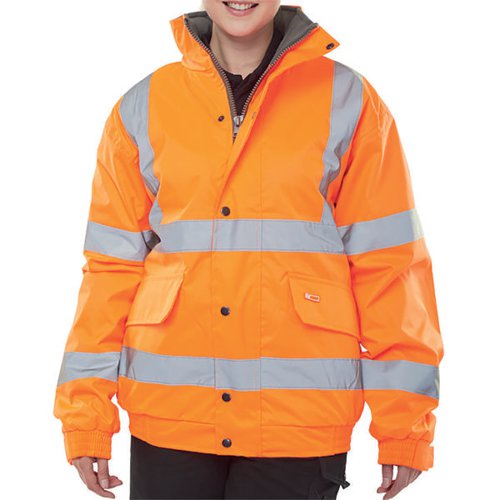 BEESWIFT HIGH VISIBILITY FLEECE LINED BOMBER JACKET ORANGE X