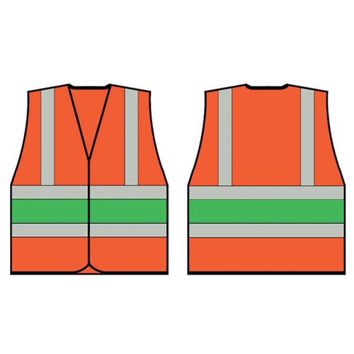 BEESWIFT HIGH VISIBILITY VEST ORANGE/GREEN XL HVVA2GXL