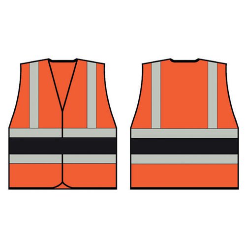 BEESWIFT HIGH VISIBILITY VEST ORANGE/BLACK XL HVVA2BLXL