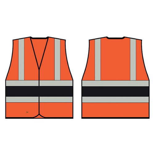 BEESWIFT HIGH VISIBILITY VEST ORANGE/BLACK M HVVA2BLM