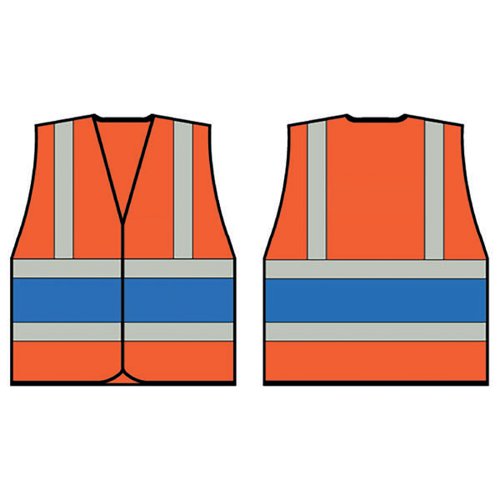 BEESWIFT HIGH VISIBILITY VEST ORANGE/ROYAL BLUE XL HVVA2RBXL