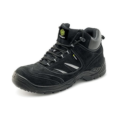 BEESWIFT CLICK LACE UP S1 SAFETY TRAINER BOOTS 1PR BLACK 6.5