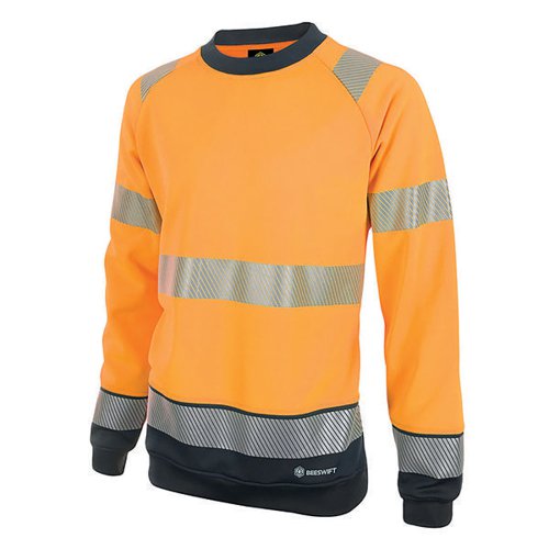 BEESWIFT HIGH VISIBILITY TWO TONE SWEATSHIRT ORANGE/BLACK L