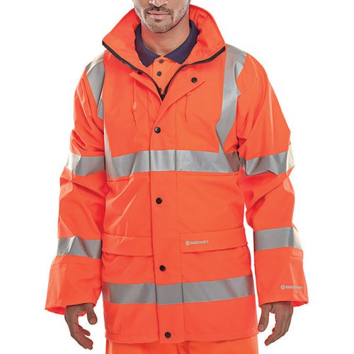 BEESWIFT BSEEN HIGH VISIBILITY PU JACKET ORANGE 3XL PUJOR3XL