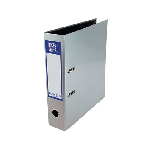 OXFORD 70MM LEVER ARCH FILE LAMINATED A4 METALLIC SILVER 400