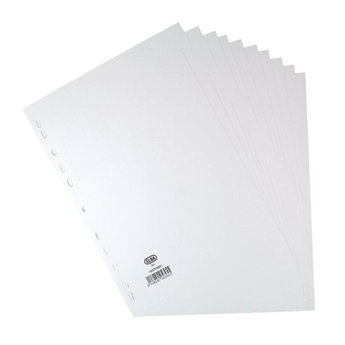 ELBA 10-PART DIVIDER 160GSM MANILLA MULTIPUNCHED A4 WHITE 10