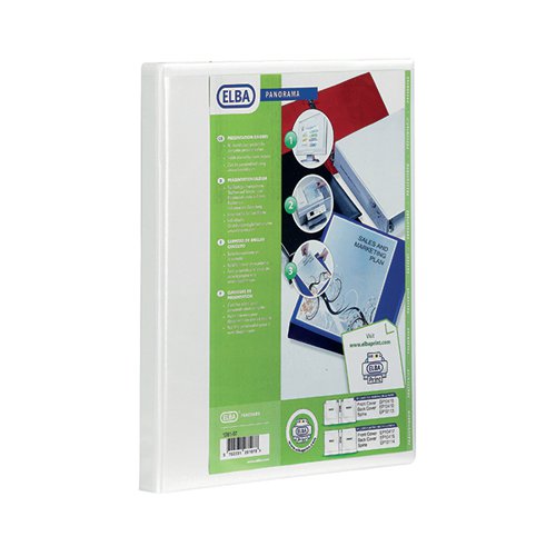 ELBA PANORAMA 65MM 2 D-RING PRESENTATION BINDER A4 WHITE (4