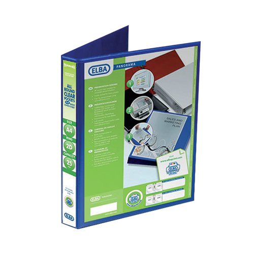ELBA PANORAMA 25MM 2 D-RING PRESENTATION BINDER A4 BLUE (6 P
