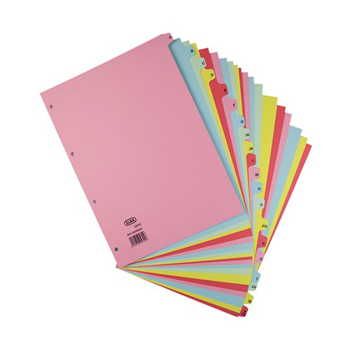 ELBA A-Z CARD DIVIDERS A4 ASSORTED 400021450