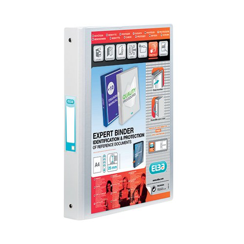 ELBA VISION 25MM 4 O-RING BINDER PP A4 WHITE 100080879