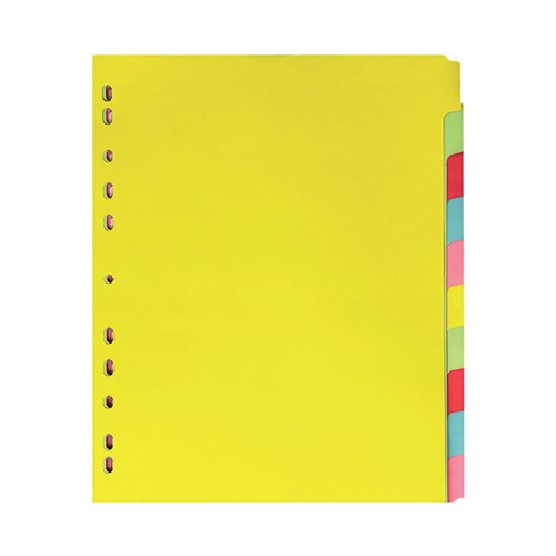ELBA 10-PART CARD DIVIDER A4 EXTRA WIDE ASSORTED 400007242