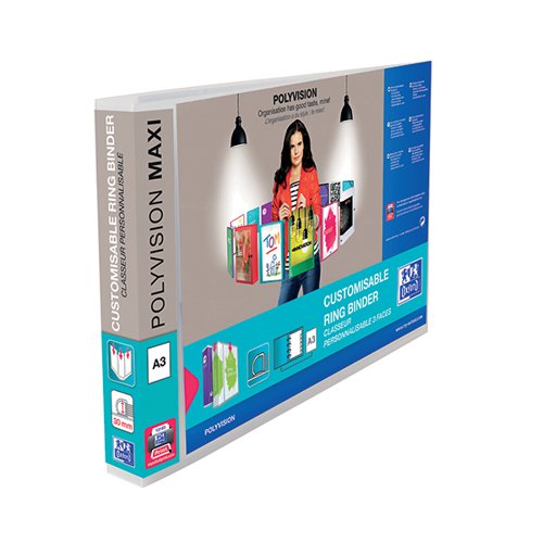 ELBA POLYVISION A3 MAXI LANDSCAPE CLEAR 30MM 4 D-RING PRESEN