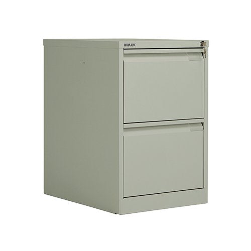 BISLEY 2 DRAWER FILING CABINET LOCKABLE 470X622X711MM GOOSE GREY BS2EGY