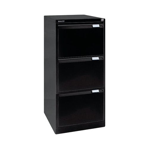 BISLEY 3 DRAWER FILING CABINET 470X622X1016MM BLACK BS3E BLACK
