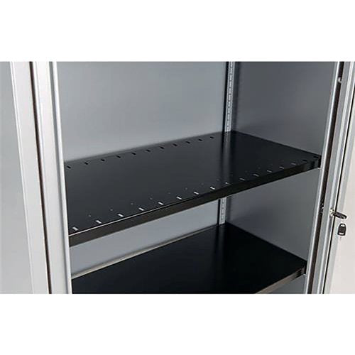 BISLEY SLOTTED SHELF 914X390X27MM BLACK FOR BISLEY CUPBOARDS AND TAMBOUR UNITS BSSGY