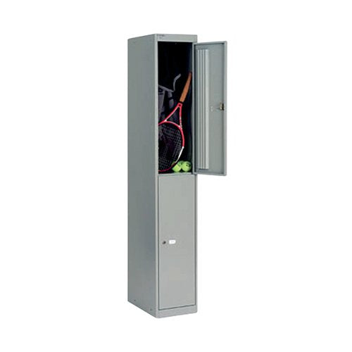 BISLEY 2 DOOR LOCKER 305X457X1802MM GOOSE GREY CLK182 GOOSE