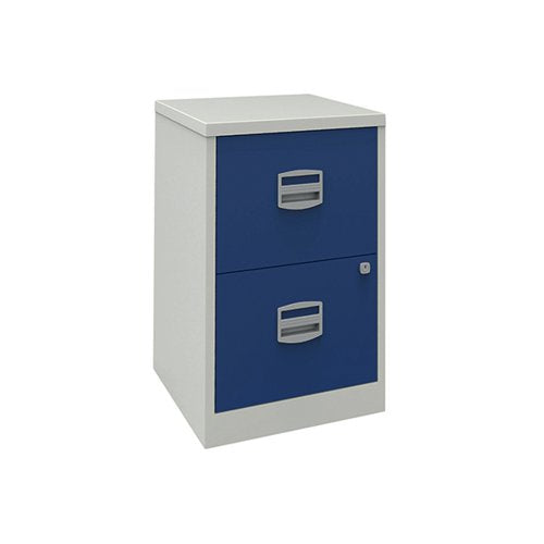 BISLEY 2 DRAWER HOME FILING CABINET A4 413X400X672MM GREY/BL