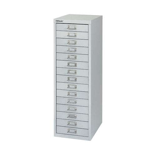 BISLEY 15 MULTIDRAWER CABINET 279X380X860MM SILVER BY58420