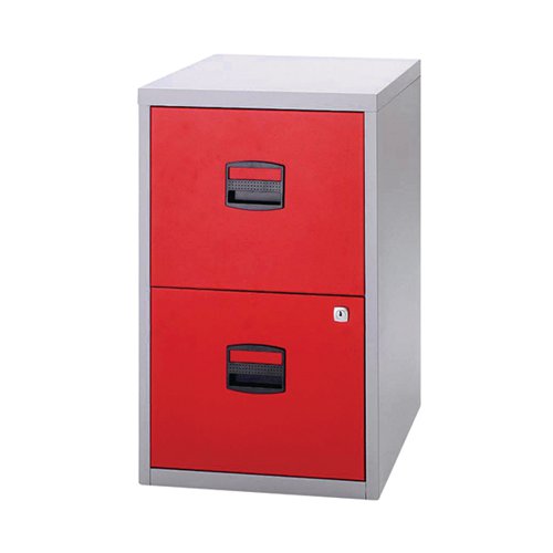 BISLEY 2 DRAWER HOME FILING CABINET A4 413X400X672MM GREY/RE