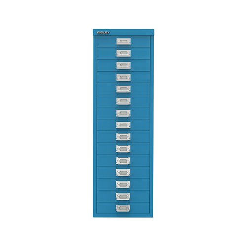 BISLEY 15 MULTIDRAWER CABINET 279X380X860MM AZURE BLUE BY787