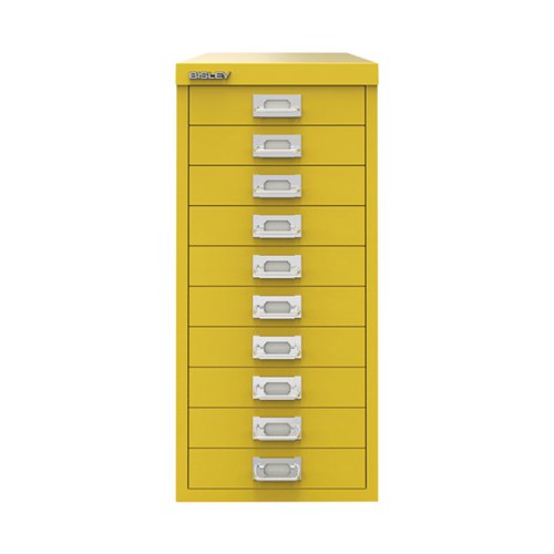 BISLEY 10 MULTIDRAWER CABINET 279X380X590MM CANARY YELLOW BY