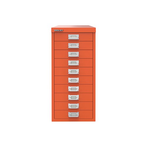 BISLEY 10 MULTIDRAWER CABINET 279X380X590MM MANDARIN BY78746