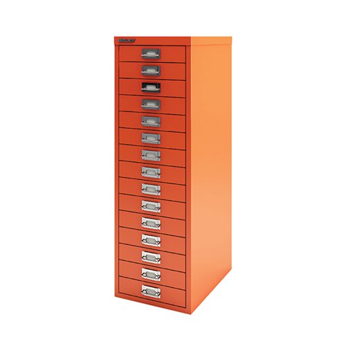 BISLEY 15 MULTIDRAWER CABINET 279X380X860MM MANDARIN BY78747