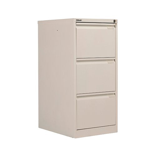 BISLEY 3 DRAWERS FILING CABINET LOCKABLE 470X622X1016MM CHALK BS3E/CHK