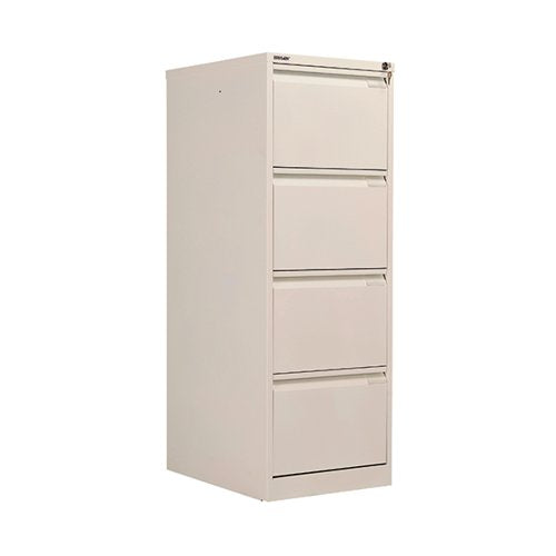 BISLEY 4 DRAWER FILING CABINET LOCKABLE 470X622X1321MM CHALK BS4E/CHK