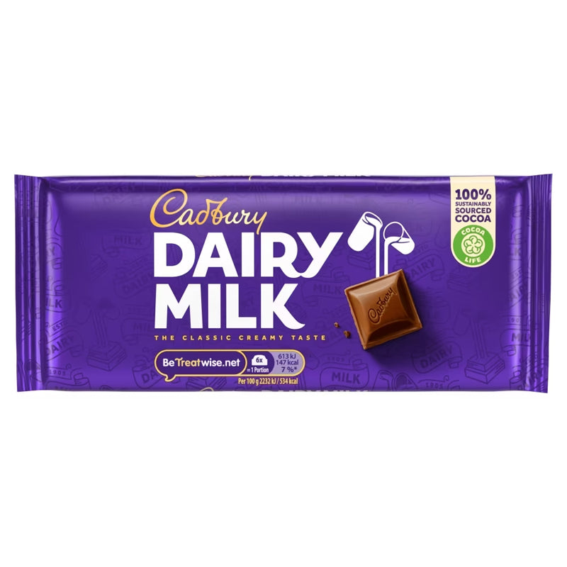 CADBURY DAIRY MILK CHOCOLATE BAR (110g)