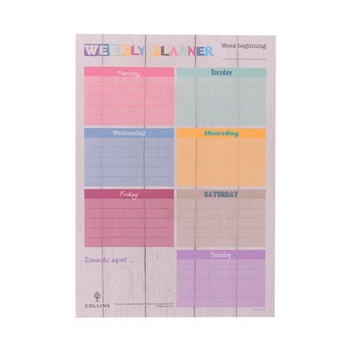 COLLINS BRIGHTON WEEKLY PLANNER DESK PAD 60 PAGES A4 DPWA4-0