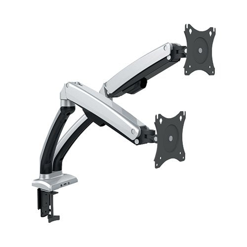 CONTOUR ERGONOMICS DOUBLE MONITOR ARM BLACK/SILVER CE04632