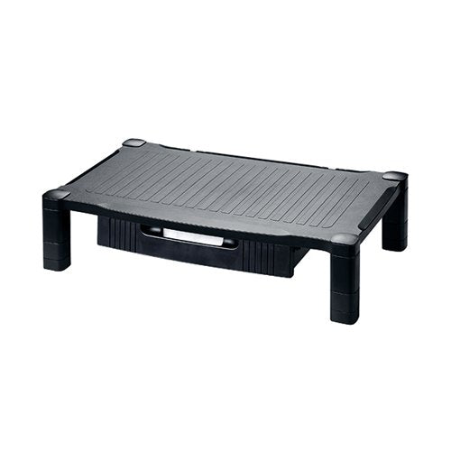 CONTOUR ERGONOMICS EXTRA WIDE MONITOR STAND WITH DRAWER BLAC