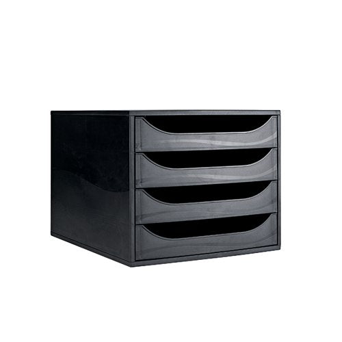CONTOUR ERGONOMICS 4 DRAWER SET BLACK CE06114