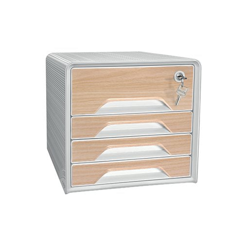 CEP SILVA SMOOVE SECURE 4 DRAWER MODULE WHITE/BEECH 10731110