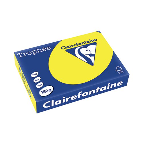 TROPHEE CARD A4 160GM INTENSIVE YELLOW (PACK OF 250) 1029C