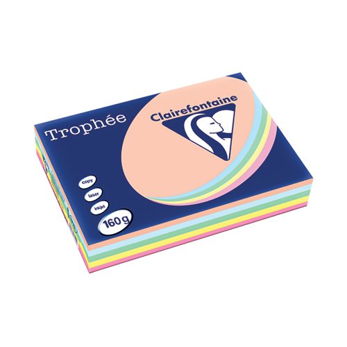 TROPHEE CARD A4 160GM PASTEL ASSORTED (PACK OF 250) 1712C