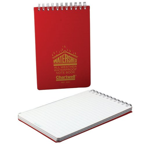 EXACOMPTA RULED WATERSHED WATERPROOF BOOK 101X156MM RED 2291
