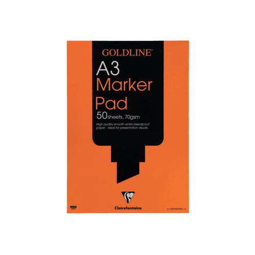 CLAIREFONTAINE GOLDLINE 30 SHEET 70GSM MARKER PAD A3 WHITE G