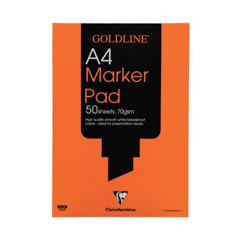 CLAIREFONTAINE GOLDLINE 50 SHEET 70GSM MARKER PAD A4 WHITE G