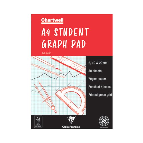 CHARTWELL 2/10/20MM GRAPH PAD A4 50 LEAF J34B