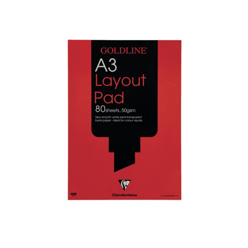 CLAIREFONTAINE GOLDLINE LAYOUT PAD 80 SHEETS 50GSM A3 GPL1A3