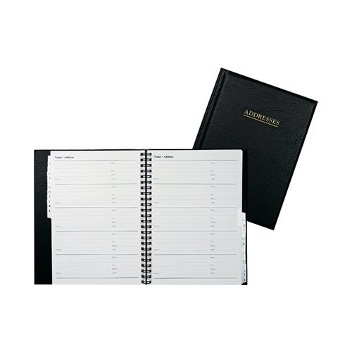 COLLINS WIREBOUND BUSINESS ADDRESS BOOK A5 BLACK BA5