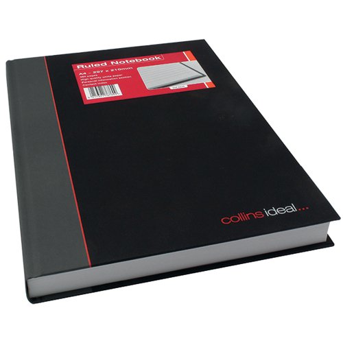 IDEAL A4 CASHBOOK CASEBOUND FEINT 384 PAGES BLACK 6448