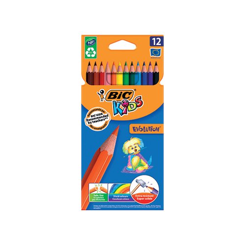 BIC KIDS EVOLUTION ECOLUTIONS COLOURING PENCILS ASSORTED (PA