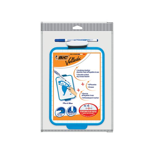 BIC VELLEDA DRYWIPE BOARD 190X260MM BLUE 841360