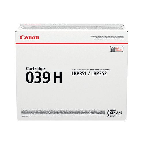 CANON 039H TONER CARTRIDGE HIGH YIELD BLACK 0288C001
