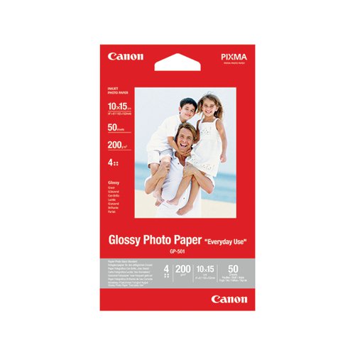 CANON GLOSSY PHOTO PAPER 4X6IN (PACK OF 50) 0775B081