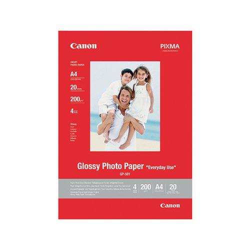 CANON A4 GLOSSY PHOTO PAPER 200GSM (PACK OF 20) 0775B082