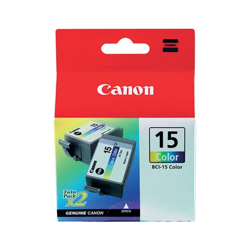 CANON BCI-15 INK CARTRIDGE TWIN PACK CMY COLOUR 8191A002